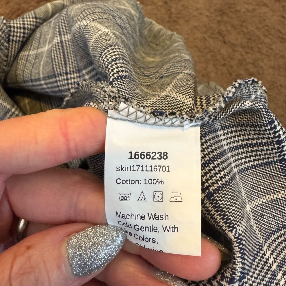 2 FOR $20 Shein Pinafore Plaid Over All Dress School Girl Jumper 100% Cotton M - Picture 6 of 10
